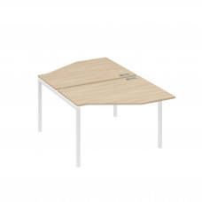 Рабочая станция каркас DUE (2х120) с эргономичными столами Техно дуб скандинавский / металлокаркас белый А4 Б2 186 ДК