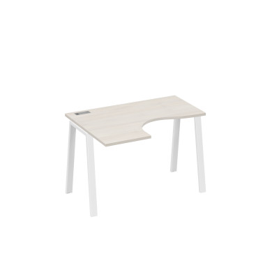 Стол левый "Классика" эргономичный металлокаркас TRE дуб / металлокаркас белый А4 Б3 031 ДШ