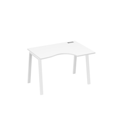 Стол на металлокаркасе TRE правый "Классика" эргономичный белый премиум / металлокаркас белый А4 Б3 042 БП