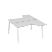 Рабочая станция TRE (2х140) столы Классика эргономичные серый / металлокаркас белый А4 Б3 181 СЕ