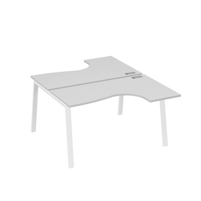 Рабочая станция TRE (2х140) столы Классика эргономичные серый / металлокаркас белый А4 Б3 181 СЕ