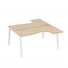 Рабочая станция на опорах TRE (2х160) столы Классика дуб скандинавский / металлокаркас белый А4 Б3 182 ДК