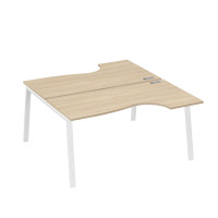 Рабочая станция опоры TRE (2х160) столы Классика дуб скандинавский / металлокаркас белый А4 Б3 185 ДК