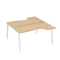 Рабочая станция опоры TRE (2х160) столы Классика натуральный дуб / металлокаркас белый А4 Б3 185 НД