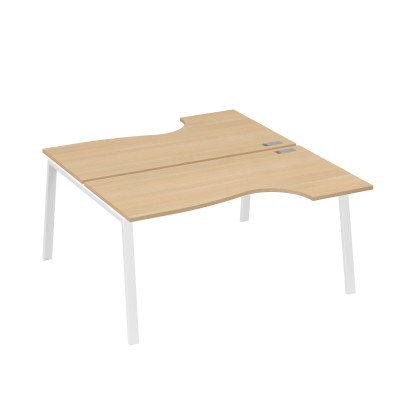 Рабочая станция опоры TRE (2х160) столы Классика натуральный дуб / металлокаркас белый А4 Б3 185 НД