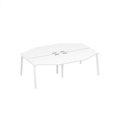 Станция на каркасе TRE столы (4х120) Техно белый премиум / металлокаркас белый А4 Б3 186-2 БП