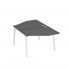 Рабочая станция TRE (2х120) со столами Техно антрацит премиум / металлокаркас белый А4 Б3 186 АР