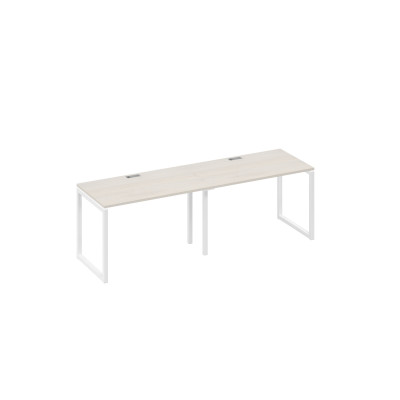 Рабочая станция на каркасе QUATTRO (2х120) дуб / металлокаркас белый А4 Б4 013-2 ДШ