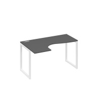 Стол левый "Классика" эргономичный металлокаркас QUATTRO антрацит премиум / металлокаркас белый А4 Б4 033 АР