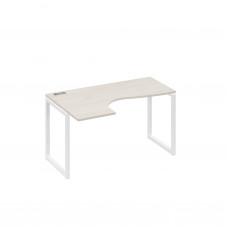 Стол левый "Классика" эргономичный металлокаркас QUATTRO дуб / металлокаркас белый А4 Б4 033 ДШ