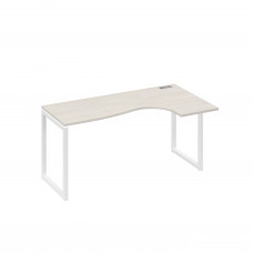 Стол правый "Классика" эргономичный на металлокаркасе QUATTRO дуб / металлокаркас белый А4 Б4 036 ДШ