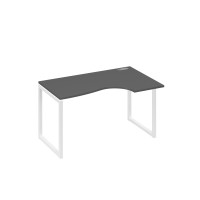 Стол правый "Классика" эргономичный на металлокаркасе QUATTRO антрацит премиум / металлокаркас белый А4 Б4 044 АР