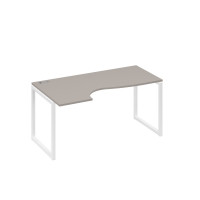Стол эргономичный левый "Классика" на металлокаркасе QUATTRO мокко премиум / металлокаркас белый А4 Б4 045 МП
