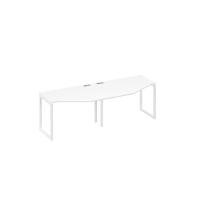 Рабочая станция (2х120) каркас QUATTRO столы Техно белый премиум / металлокаркас белый А4 Б4 051-2 БП