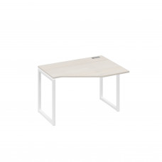 Стол эргономичный правый "Техно" на металлокаркасе QUATTRO дуб / металлокаркас белый А4 Б4 052 ДШ