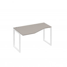 Стол левый "Техно" эргономичный на металлокаркасе QUATTRO мокко премиум / металлокаркас белый А4 Б4 053 МП