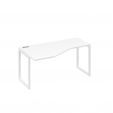 Стол левый "Техно" эргономичный на металлокаркасе QUATTRO белый премиум / металлокаркас белый А4 Б4 055 БП