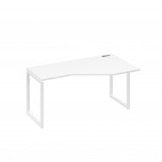 Стол "Техно" металлокаркас QUATTRO эргономичный правый белый премиум / металлокаркас белый А4 Б4 056 БП