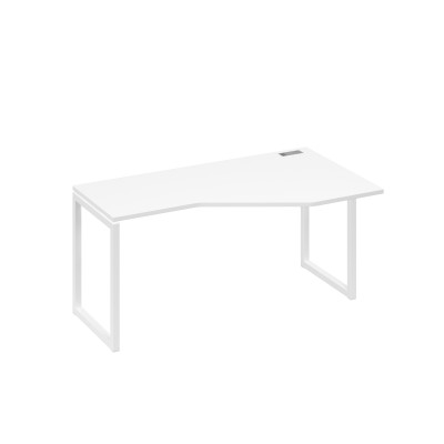 Стол "Техно" металлокаркас QUATTRO эргономичный правый белый премиум / металлокаркас белый А4 Б4 056 БП