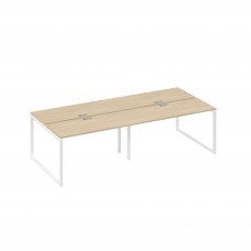 Станция 4х140 в офис каркас QUATTRO дуб скандинавский / металлокаркас белый А4 Б4 171-2 ДК