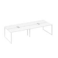 Рабочая станция на металлокаркасе QUATTRO (4х160) белый премиум / металлокаркас белый А4 Б4 172-2 БП