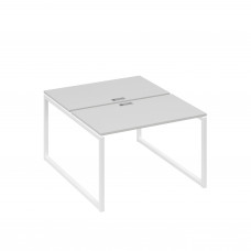 Рабочая станция 2х120 на металлокаркасе QUATTRO серый / металлокаркас белый А4 Б4 173 СЕ