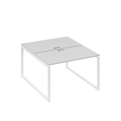 Рабочая станция 2х120 на металлокаркасе QUATTRO серый / металлокаркас белый А4 Б4 173 СЕ