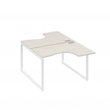 Рабочая станция эргономичная Классика каркас QUATTRO (2х120) дуб / металлокаркас белый А4 Б4 180 ДШ