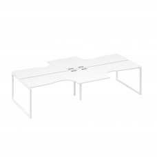 Рабочая станция столы (4х160) Классика каркас QUATTRO белый премиум / металлокаркас белый А4 Б4 182-2 БП