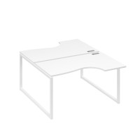 Рабочая станция каркас QUATTRO (2х140) столы Классика белый премиум / металлокаркас белый А4 Б4 184 БП