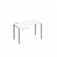 Стол левый эргономичный "Классика" на металлокаркасе UNO белый премиум / металлокаркас серый А4 С1 031 БП