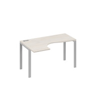 Стол левый на металлокаркасе UNO эргономичный "Классика" дуб / металлокаркас серый А4 С1 033 ДШ
