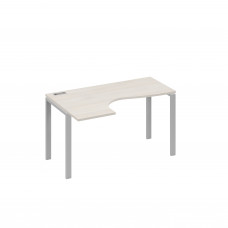 Стол левый на металлокаркасе UNO эргономичный "Классика" дуб / металлокаркас серый А4 С1 033 ДШ