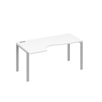 Стол эргономичный левый "Классика" на металлокаркасе UNO белый премиум / металлокаркас серый А4 С1 045 БП