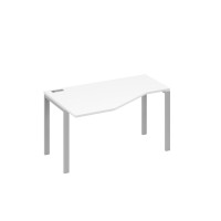 Стол 140х90 эргономичный левый Техно каркас UNO белый премиум / металлокаркас серый А4 С1 053 БП