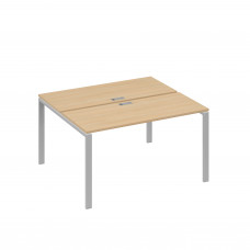 Рабочая станция на каркасе UNO столы 2х140 натуральный дуб / металлокаркас серый А4 С1 171 НД