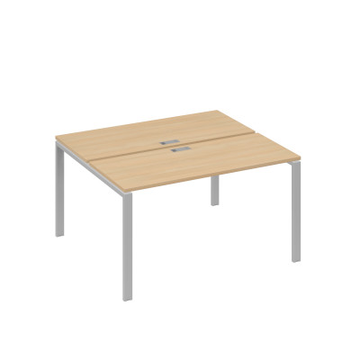 Рабочая станция на каркасе UNO столы 2х140 натуральный дуб / металлокаркас серый А4 С1 171 НД