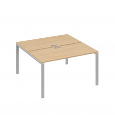 Рабочая станция на металлокаркасе UNO (2х140) натуральный дуб / металлокаркас серый А4 С1 174 НД