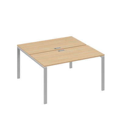 Рабочая станция на металлокаркасе UNO (2х140) натуральный дуб / металлокаркас серый А4 С1 174 НД