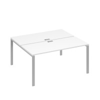 Рабочая станция на металлокаркасе UNO (2х160) белый премиум / металлокаркас серый А4 С1 175 БП