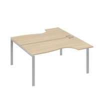 Станция на каркасе UNO (2х160) столы Классика дуб скандинавский / металлокаркас серый А4 С1 185 ДК