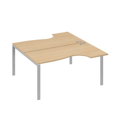 Станция на каркасе UNO (2х160) столы Классика натуральный дуб / металлокаркас серый А4 С1 185 НД