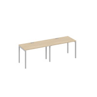 Рабочая станция на каркасе DUE (2х120) металл дуб скандинавский / металлокаркас серый А4 С2 013-2 ДК