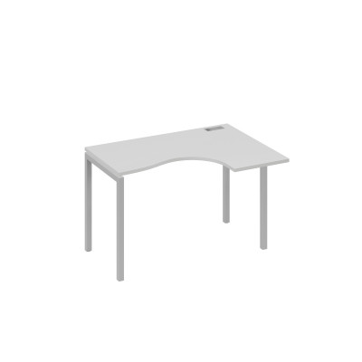 Стол "Классика" на металлокаркасе DUE эргономичный правый серый / металлокаркас серый А4 С2 032 СЕ