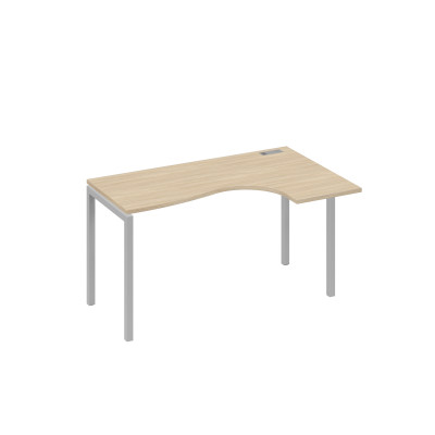 Стол правый "Классика" на металлокаркасе DUE эргономичный дуб скандинавский / металлокаркас серый А4 С2 034 ДК