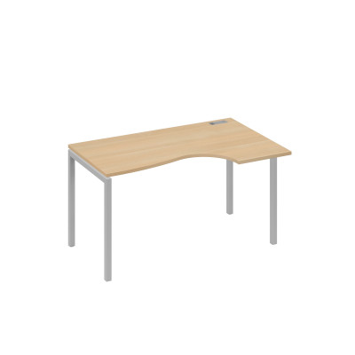 Стол на металлокаркасе DUE "Классика" эргономичный правый натуральный дуб / металлокаркас серый А4 С2 044 НД