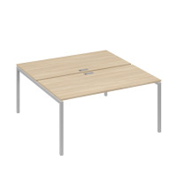 Рабочая станция (2х160) с металлокаркасом DUE дуб скандинавский / металлокаркас серый А4 С2 178 ДК