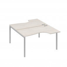 Рабочая станция металлокаркас DUE со столами (2х140) Классика дуб / металлокаркас серый А4 С2 184 ДШ