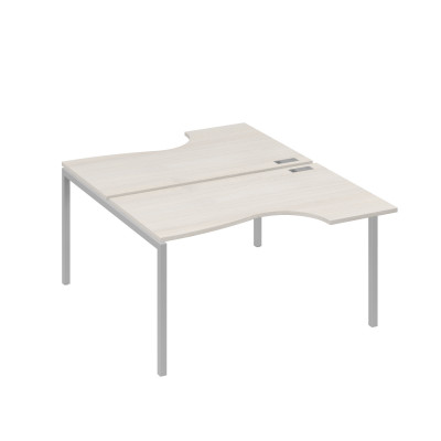 Рабочая станция металлокаркас DUE со столами (2х140) Классика дуб / металлокаркас серый А4 С2 184 ДШ