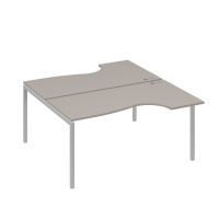 Рабочая станция DUE (2х160) столы эргономичные Классика мокко премиум / металлокаркас серый А4 С2 185 МП